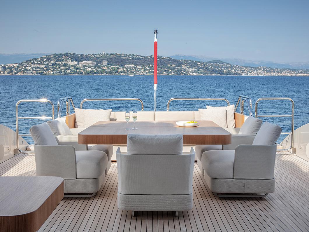 Deck on Mangusta yacht