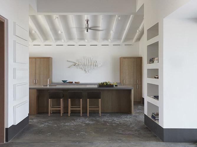 Kitchen with SAAR stool at beach villa on Bonaire