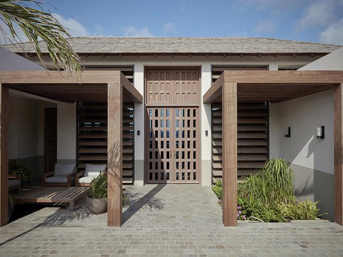 Entree van strandvilla op Bonaire