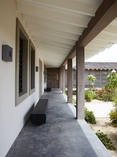 Inner garden at beach villa on Bonaire