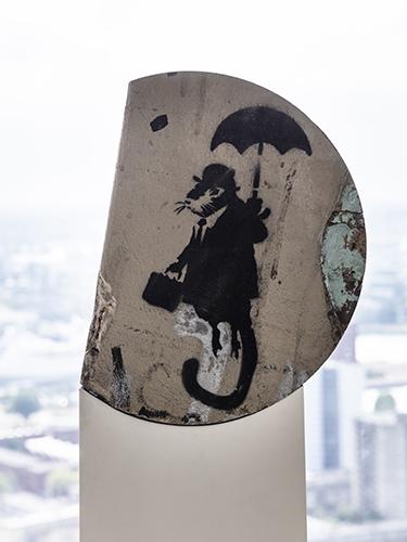 Art by Banksy at penthouse in Rotterdam