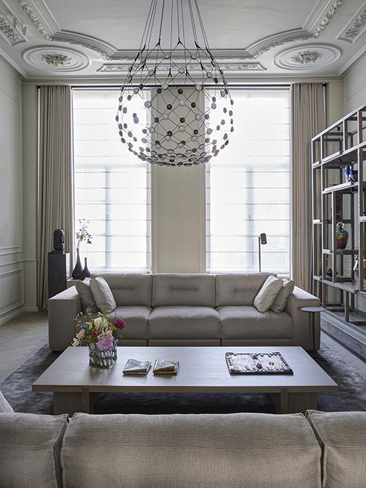 Living room at spacious canal house in Amsterdam
